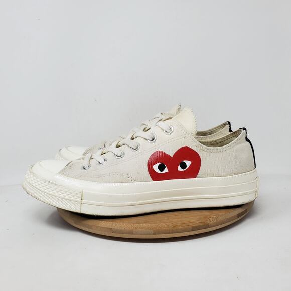 Converse Chuck Taylor Comme de Garcons Shoes Womens 8 Sneaker Off White Low - Picture 9 of 14